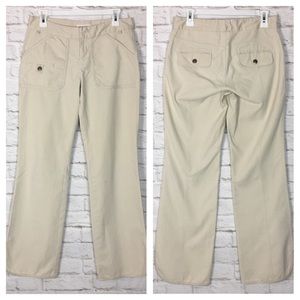 Banana Republic | Curved Hem Khaki Pants Cream